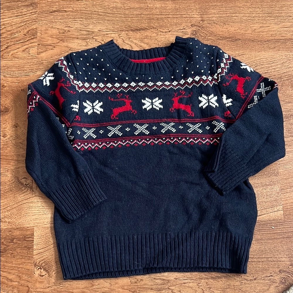 H&M Blue and Red Nordic Sweater